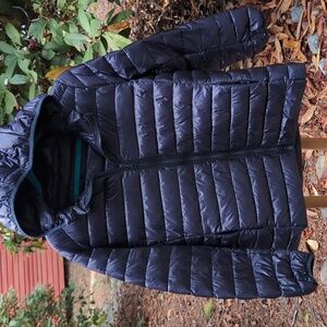 Navy Hooded Puffer Jacket W/ Hood